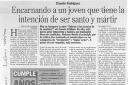 Encarnando a un joven que tiene la intención de ser santo y mártir  [artículo] Alejandra Gajardo.