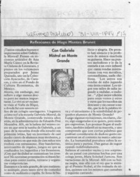 Con Gabriela Mistral en Monte Grande  [artículo] Hugo Montes Brunet.