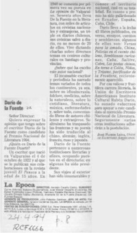 Darío de la Fuente  [artículo] José Flores Leiva.