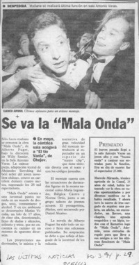Se va la "Mala onda"  [artículo].