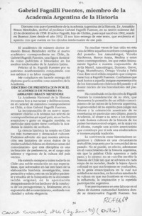 Gabriel Fagnilli Fuentes, miembro de la Academia Argentina de la Historia  [artículo].