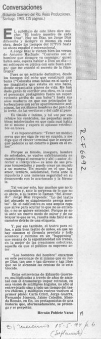 Conversaciones  [artículo] Hernán Poblete Varas.