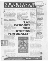 "Las pasiones son utopías personales"  [artículo] Lucía Sepúlveda Ruiz.