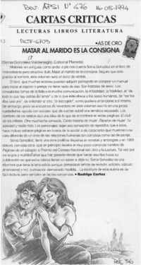 Matar al marido es la consigna  [artículo] Rodrigo Cortez.