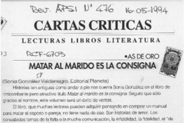 Matar al marido es la consigna  [artículo] Rodrigo Cortez.