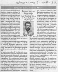 Escenas para un largo viaje  [artículo] Carlos Jorquera Alvarez.