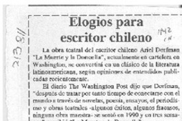 Elogios para escritor chileno