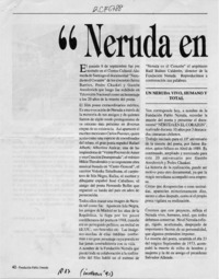 "Neruda en el corazón"  [artículo] Raúl Bulnes Calderón.