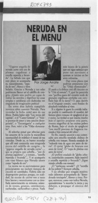Neruda en el menú  [artículo] Jorge Arrate.