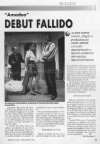 Debut fallido  [artículo] Italo Passalacqua C.