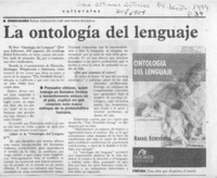 La Ontología del lenguaje