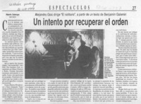 Un intento por recuperar el orden  [artículo] Alejandra Costamagna.