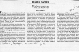Violeta terrestre  [artículo] Martín Ruiz.