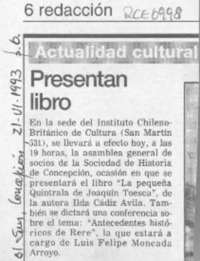 Una experiencia inolvidable  [artículo] Eugenio Ortega R.