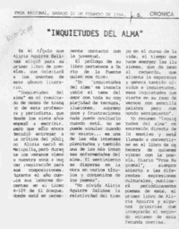 "Inquietudes del alma"  [artículo].