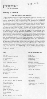 Heddy Navarro y su palabra de mujer  [artículo] Jaime Quezada.