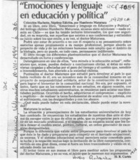 "Emociones y lenguaje en educación y política"  [artículo] H. R. Cortés.