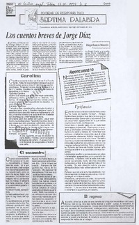 Los cuentos breves de Jorge Díaz