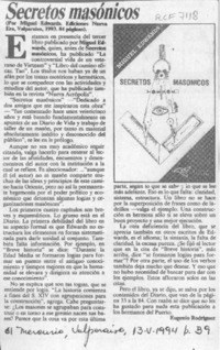 Secretos masónicos  [artículo] Eugenio Rodríguez.