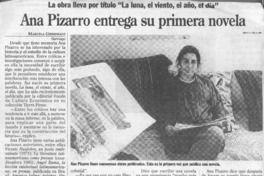 Ana Pizarro entrega su primera novela  [artículo] Marcela Giemináni.