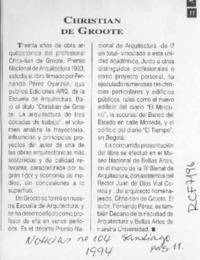 Christian de Groote  [artículo].