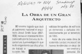 La Obra de un gran arquitecto  [artículo].