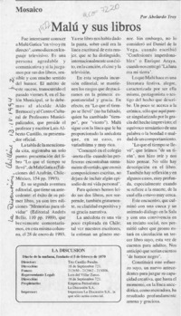 Malú y sus libros  [artículo] Abelardo Troy.