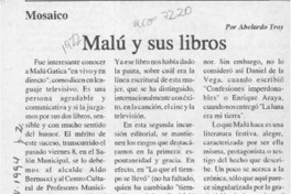 Malú y sus libros  [artículo] Abelardo Troy.