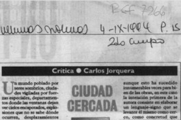 Ciudad cercada  [artículo] Carlos Jorquera.