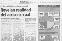 Revelan realidad del acoso sexual  [artículo] Luis Díaz del Valle.