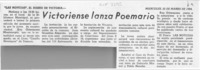 Victoriense lanza poemario  [artículo].