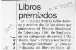 Libros premiados  [artículo].