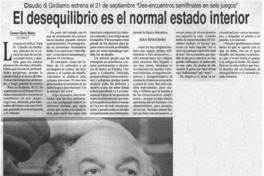 El desequilibro es el normal estado interior
