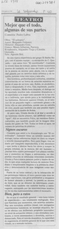 Mejor que el todo, algunas de sus partes