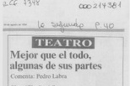 Mejor que el todo, algunas de sus partes