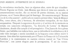 Inés Moreno, intérprete de su estrofa
