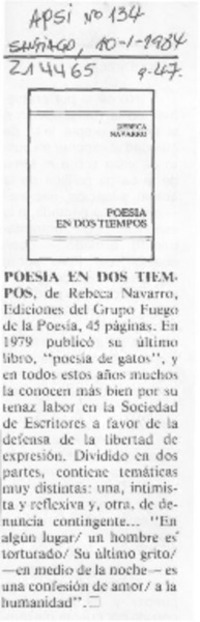 "Poesía en dos tiempos"