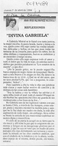 Divina Gabriela  [artículo] Ana Iris Alvarez Núñez.