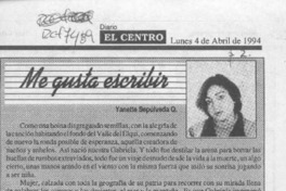 Me gusta escribir  [artículo] Yanette Sepúlveda Q.