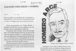 Discurso para Diego y Homero  [artículo] Pablo Neruda.