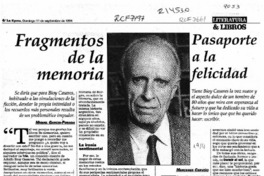 Fragmentos de la memoria  [artículo] Miguel García-Posada.