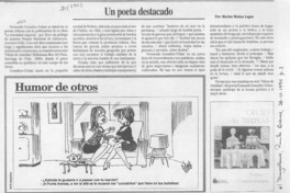 Un poeta destacado  [artículo] Marino Muñoz Lagos.