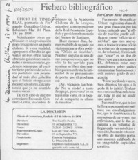 Fichero bibliográfico  [artículo] Carlos René Ibacache.