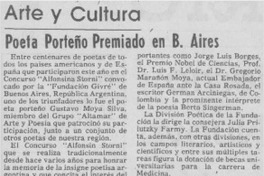 Poeta porteño premiado en B. Aires