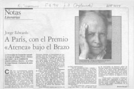 A París, con el premio "Atenea" bajo el brazo  [artículo] Beatriz Berger.