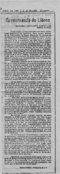 Conversando de libros  [artículo].