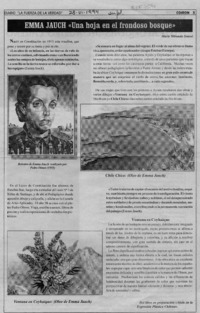 Emma Jauch "Una hoja en el frondoso bosque"  [artículo] Mario Miranda Soussi.