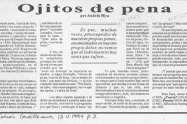 Ojitos de pena  [artículo] Andrés Mya.