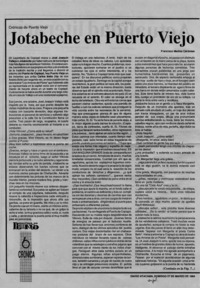 Jotabeche en Puerto Viejo  [artículo] Francisco Medina Cárdenas.