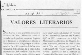Valores literarios  [artículo].